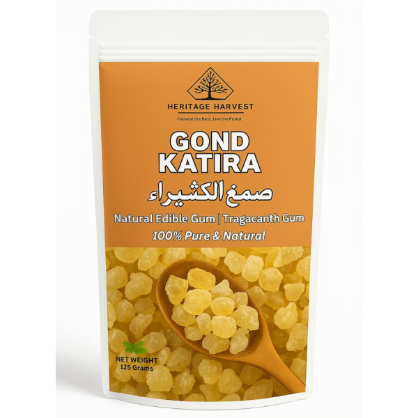 125gm (4.41oz) Gond Katira Organic Edible Tragacanth Gum | 100 % Natural | Health & Wellness