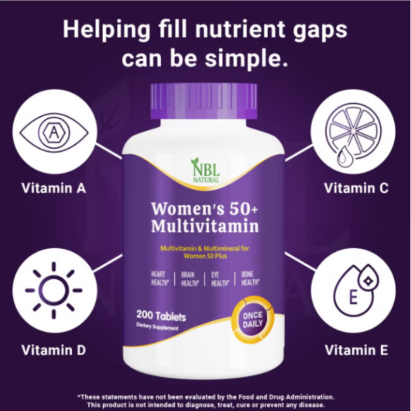 Women's Multivitamin 50+ & Multimineral, Once Daily, 200 Tablets