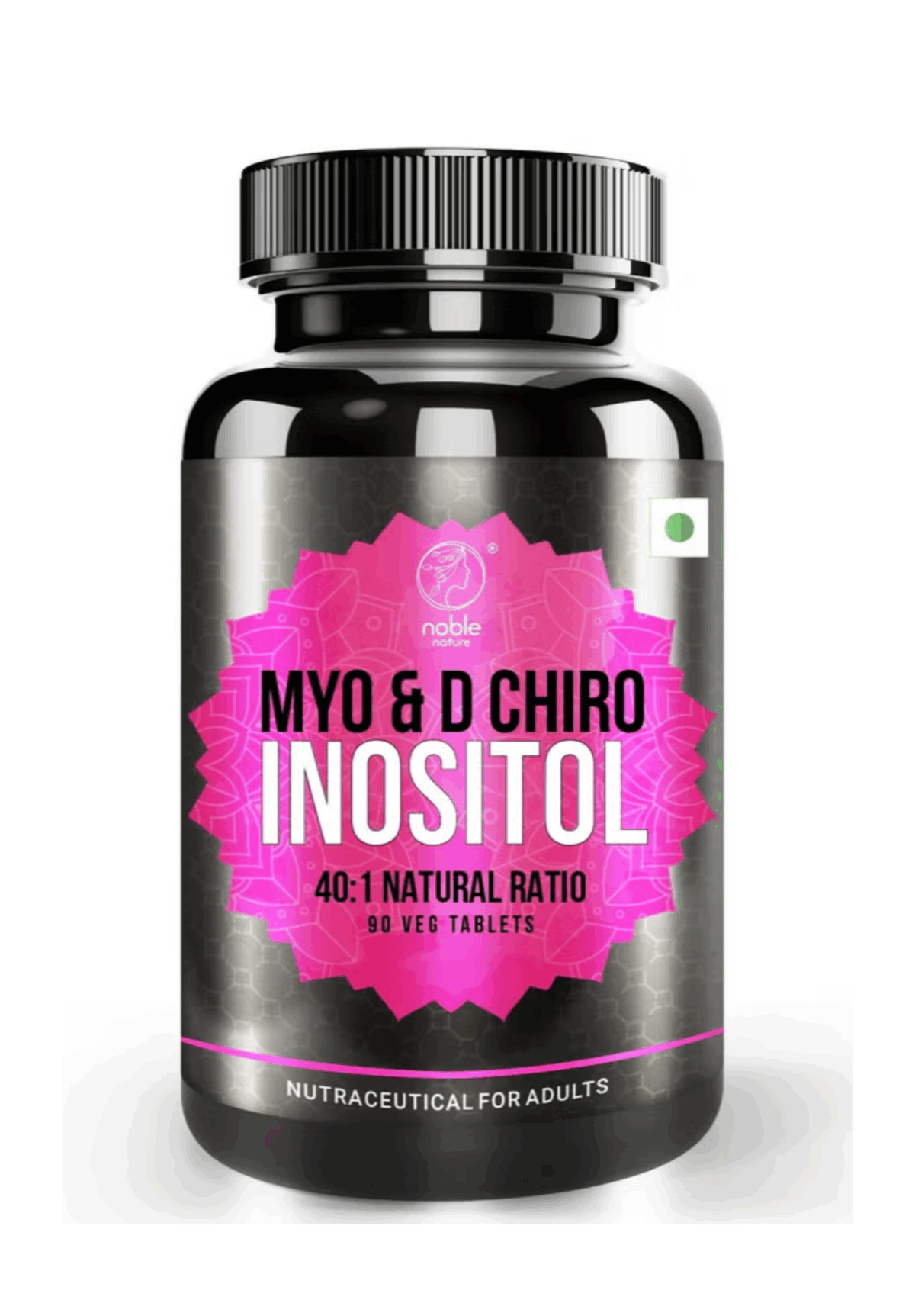 Myo & D-Chiro Inositol, Natural 40:1 Ratio - 90 Veg Tablets for PCOS Balance - Image 1